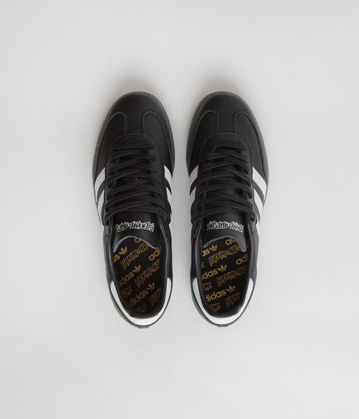 Mens adidas samba black leather sale