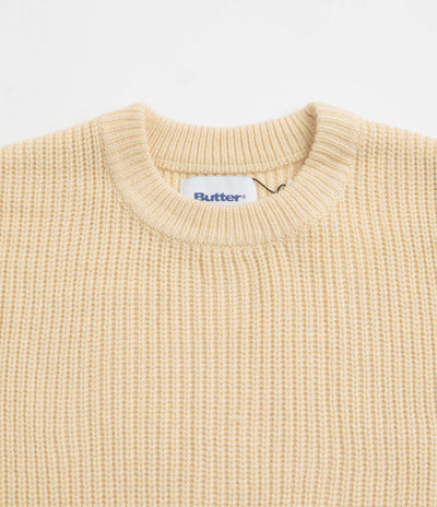 Butter Goods Stripe Knitted Sweatshirt - Cream