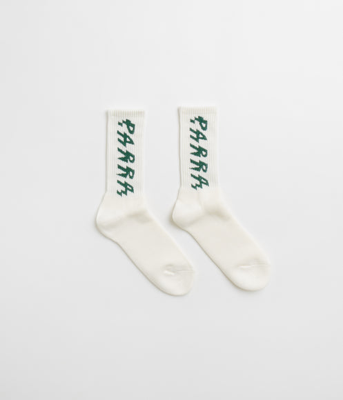 by Parra Shocker Logo Crew Socks - White / White