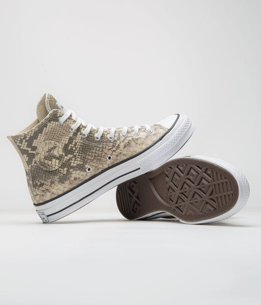 Converse x Stussy Chuck 70 Hi Shoes - Grey / Black / Egret | Flatspot