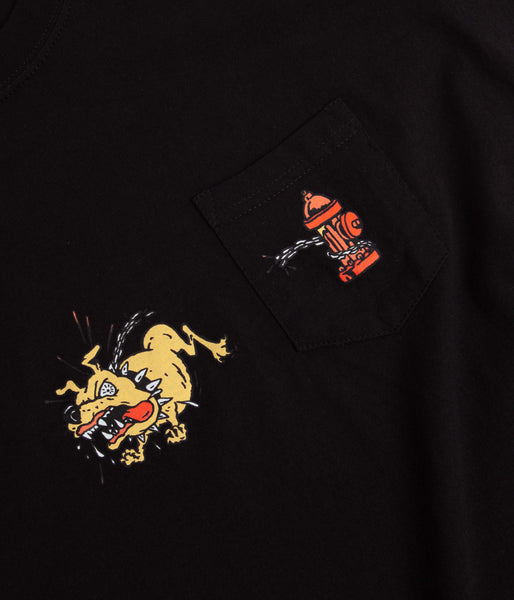 HUF Junkyard Dog Pocket T-Shirt - Black | Flatspot