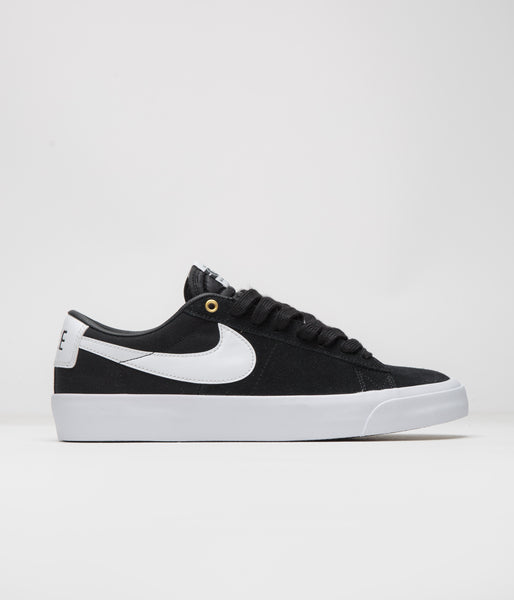 Nike SB Blazer Low Pro GT Shoes Black White Black Gum Light Br Flatspot