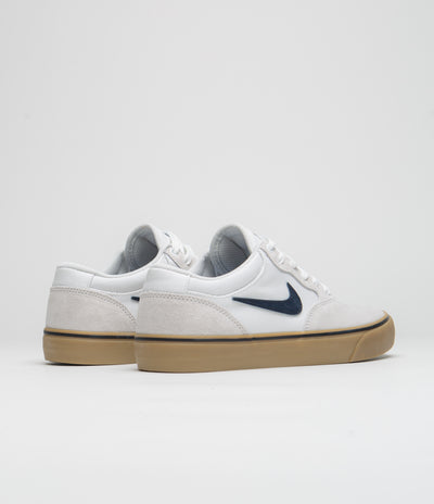 Nike SB Chron 2 Shoes - White / Obsidian - White - Gum Light Brown