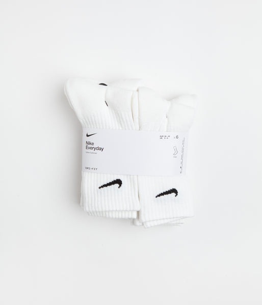 Nike SB Everyday Cushioned Crew Socks (6 Pack) - White / Black | Flatspot