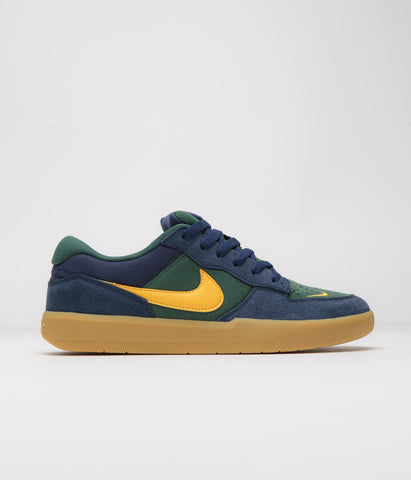 Nike SB Force 58 Shoes Midnight Navy University Gold Fir Flatspot