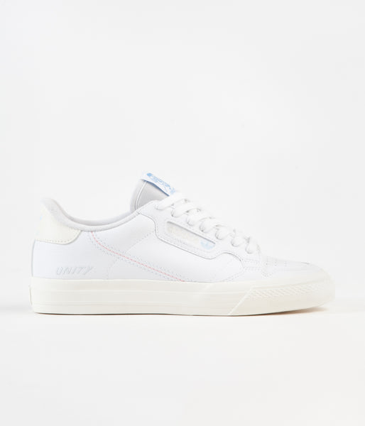 Adidas continental vulc white hot sale blue