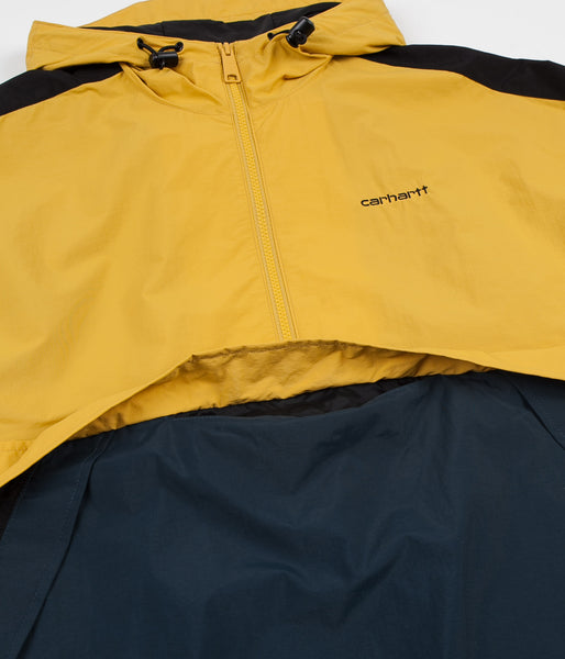 Carhartt Barnes Pullover Jacket Colza Duck Blue Black Flatspot