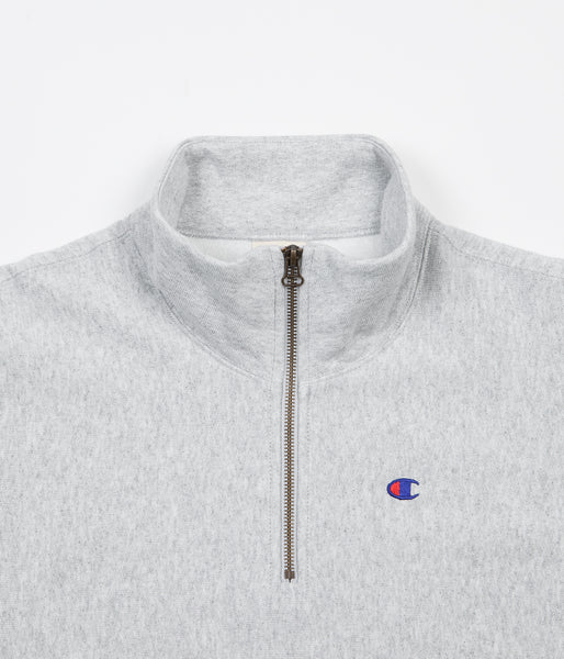 Champion half zip sweatshirt 2024 with embroidered chest logo