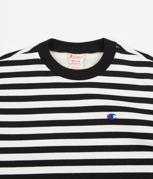 Champion oversized striped sales crew neck sweatshirt