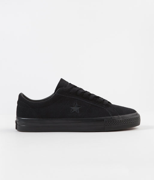 Converse One Star Pro OX Shoes Black Black Black Flatspot