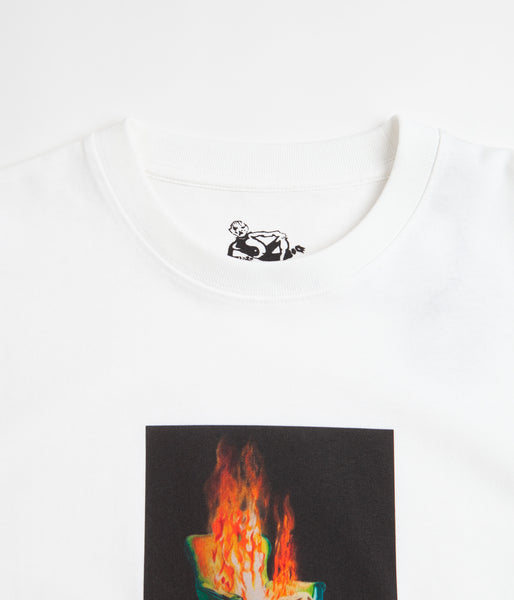 off white tee flame