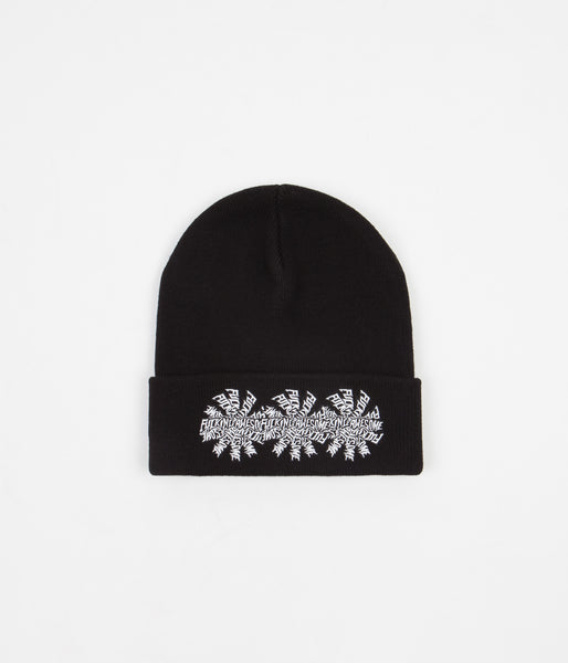 Fucking Awesome Three Spiral Cuff Beanie - Black | WpadcShops