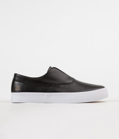 Huf dylan slip on black leather best sale