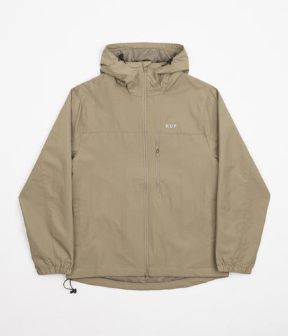 HUF Essentials Zip Standard Shell Jacket - Khaki | Flatspot