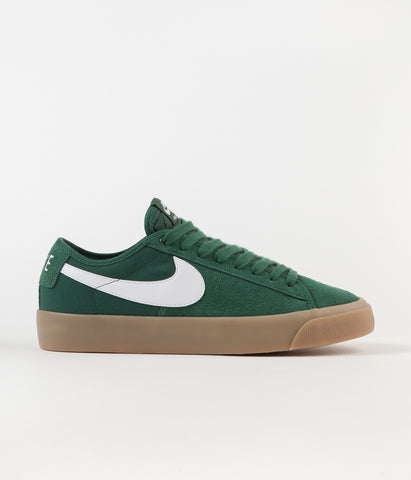 Nike SB Blazer Low Pro GT QS Shoes - Fir / White - Fir - Gum Light