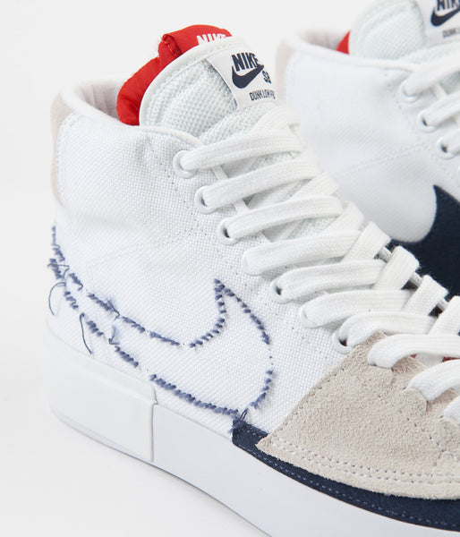 Nike sb zoom blazer mid edge shoes white midnight navy hotsell