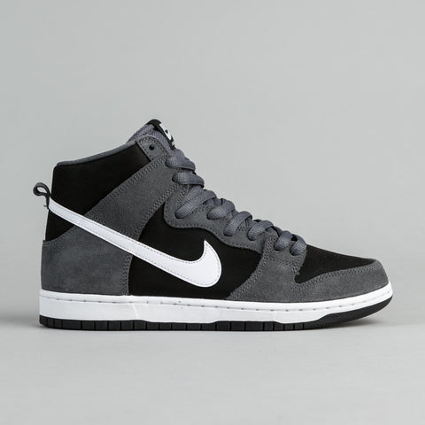 Nike SB Dunk High Pro Shoes Dark Grey White Black White Flatspot