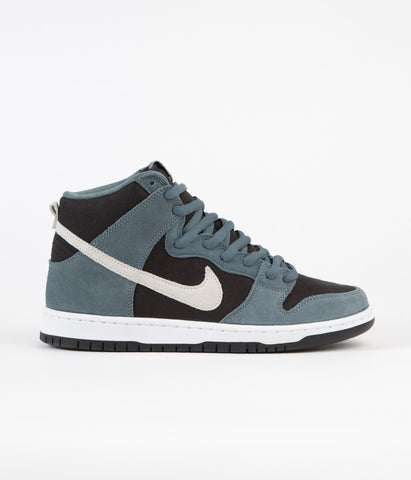 Nike SB Dunk High Pro Shoes - Black - White - Mineral Slate / Sail