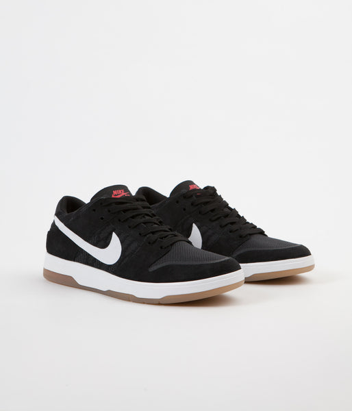 Nike SB Dunk Low Elite Shoes - Black / White - Gum Light Brown 