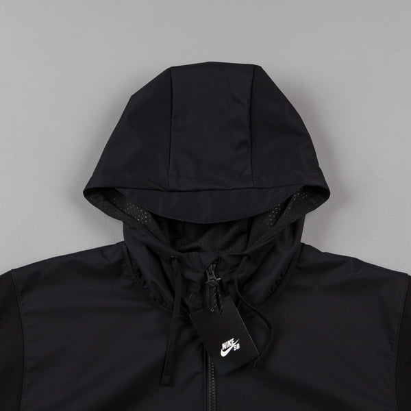 Nike SB Everett Anorak retailer Skateboarding 1/2 Zip Black Hooded Jacket S