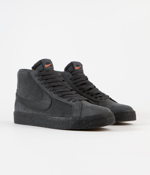 Nike SB Orange Label Blazer Mid Shoes - Dark Smoke Grey / Black