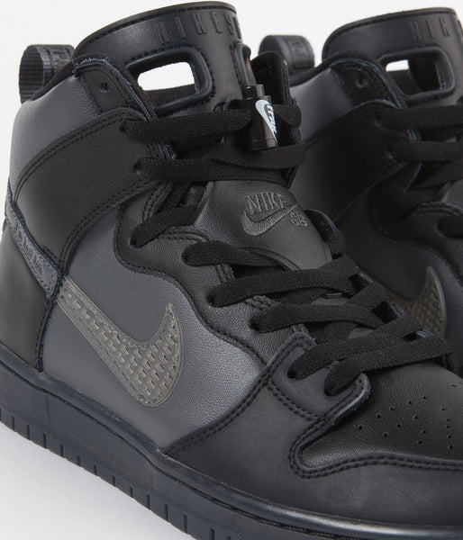 Nike SB x FPAR Dunk High Pro Premium Shoes Black Dark Grey Black Flatspot