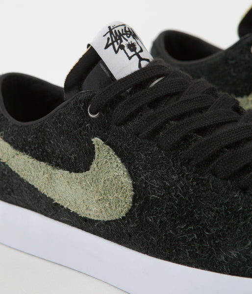 Nike SB x Stussy Blazer Low Shoes - Black / Palm Green | Flatspot