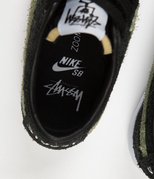 Nike SB x Stussy Blazer Low Shoes - Black / Palm Green | Flatspot