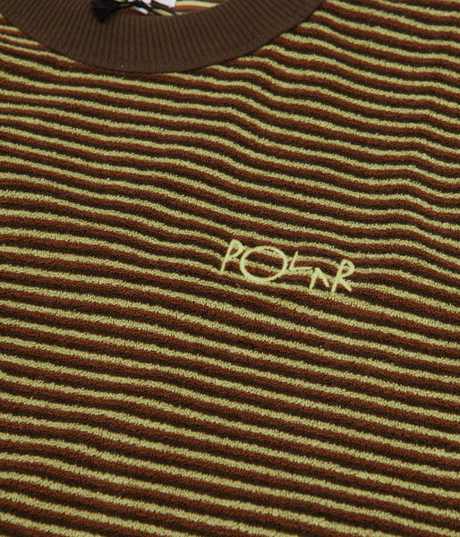 Polar Terry Stripe T-Shirt - Brown