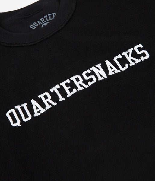 Quartersnacks Inside Out Embroidered Crewneck Sweatshirt - Black