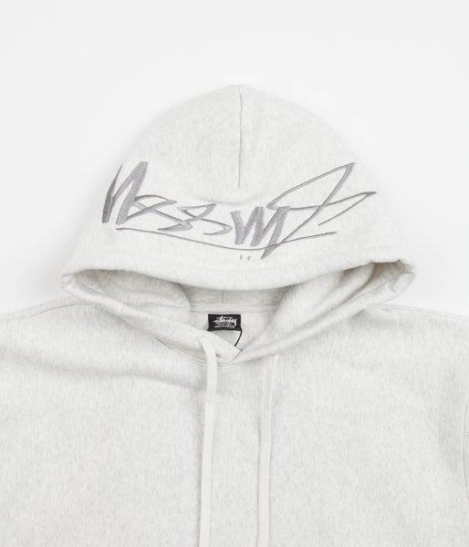 Stussy Back Hood Applique Hoodie - Ash Heather | Flatspot