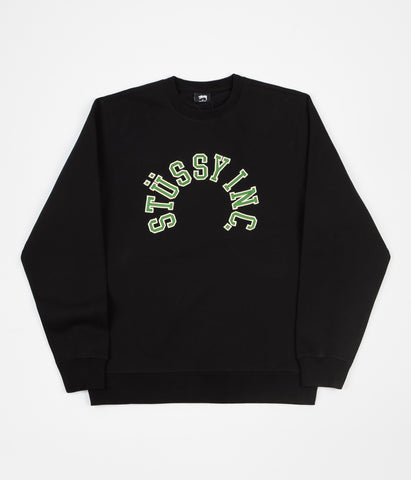Stussy Collegiate Applique Crewneck Sweatshirt - Black | Flatspot