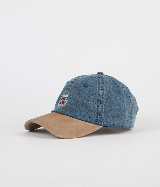 Stussy Denim Suede Crest Cap - Indigo | Flatspot