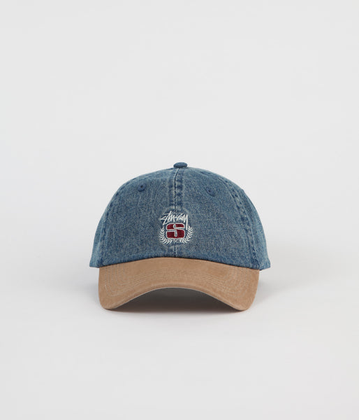 Stussy Denim Suede Crest Cap - Indigo