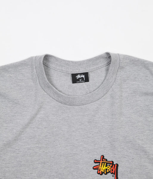 Stussy Fireball Long Sleeve T-Shirt - Grey Heather