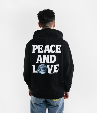 Stussy Peace & Love Hoodie - Black | Flatspot