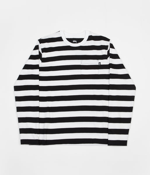 Stüssy Letter deals Stripe Long Sleeve Crewneck T shirt in Black M