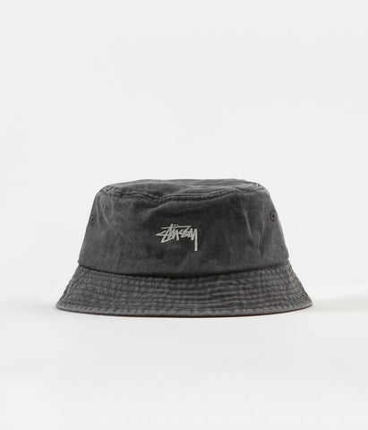 Stussy Stock Washed Bucket Hat - Black | Flatspot