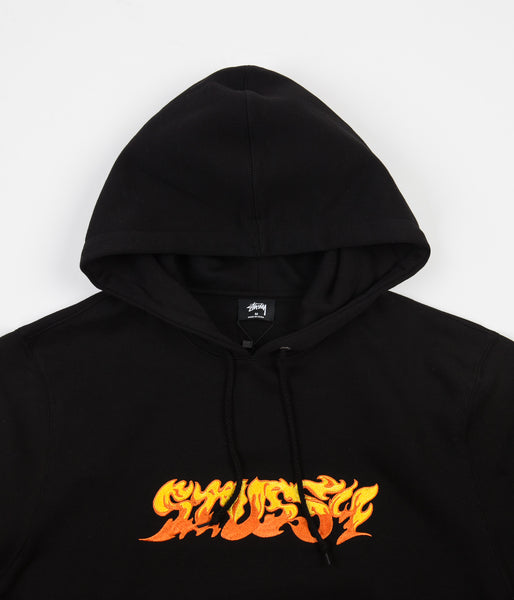 Stussy fire applique hoody new arrivals