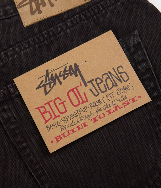 Stussy Washed Canvas Big Ol Jeans - Black