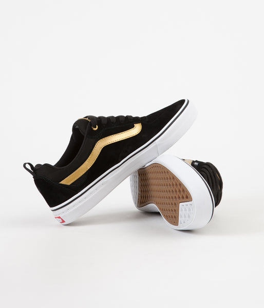 Vans kyle walker pro black deals & metallic gold skate shoes