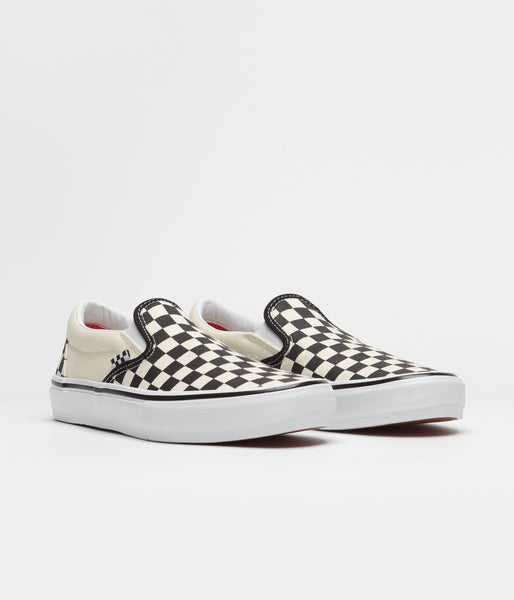 Vans Skate Slip On Shoes Checkerboard Black Off White Flatspot