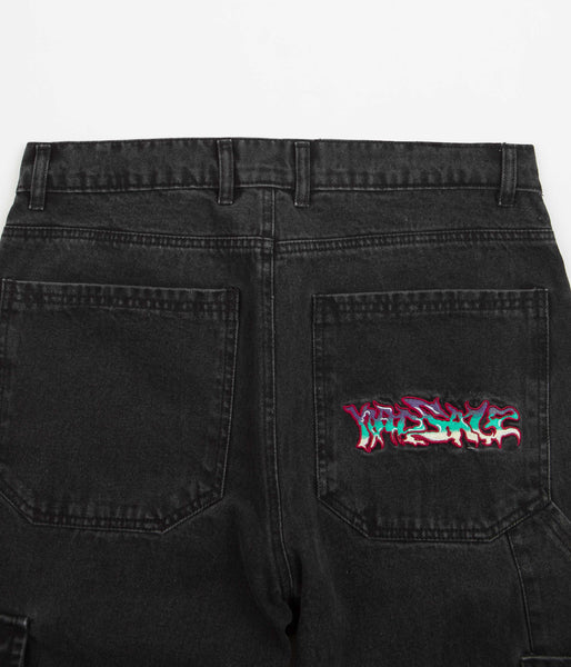 Yardsale Dreamscape Denim Cargo Pants - Black | Flatspot