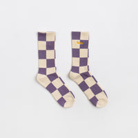 Butter Goods Checkered Socks - Cream / Lavender thumbnail