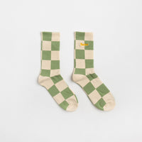 Butter Goods Checkered Socks - Cream / Sage thumbnail