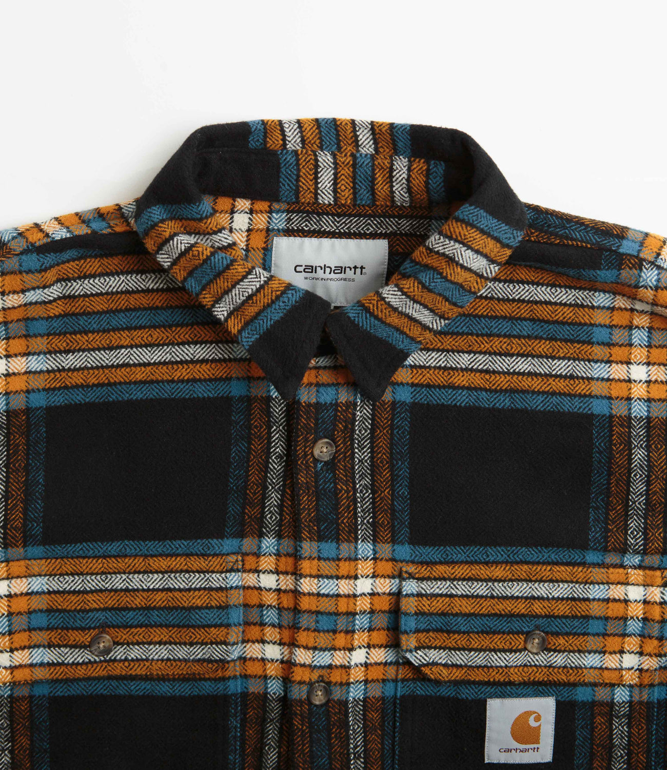 Black Hawkins checked cotton-herringbone shirt, Carhartt WIP