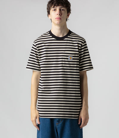 Carhartt Seidler Pocket T-Shirt - Seidler Stripe / Salt / Black