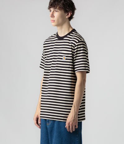 Carhartt Seidler Pocket T-Shirt - Seidler Stripe / Salt / Black