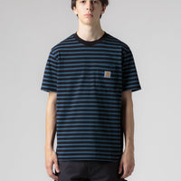 Carhartt Seidler Pocket T-Shirt - Seidler Stripe / Squid / Black thumbnail