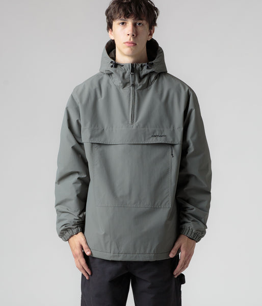 Carhartt Windbreaker Pullover Jacket - Smoke Green / Black | Flatspot